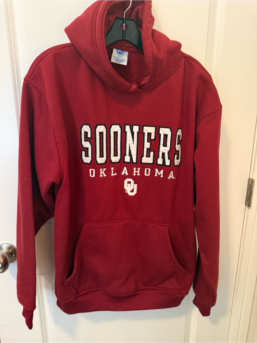 NCAA Red Pullover Hoodie with Branded Tag
